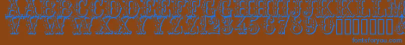 Trocader Font – Blue Fonts on Brown Background