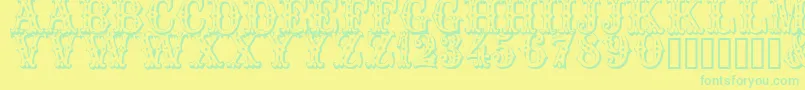 Trocader Font – Green Fonts on Yellow Background
