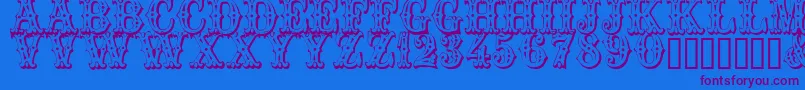 Trocader Font – Purple Fonts on Blue Background