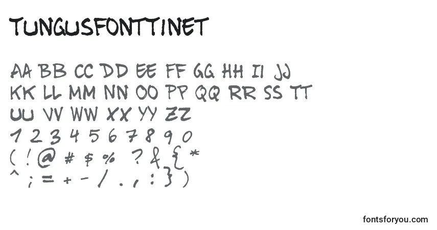 TungusfontTinet-fontti – aakkoset, numerot, erikoismerkit