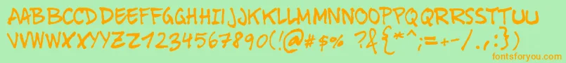 TungusfontTinet Font – Orange Fonts on Green Background