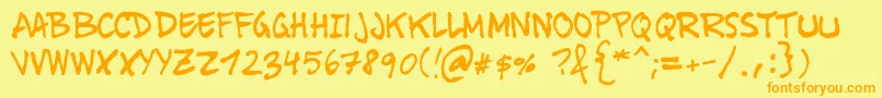 TungusfontTinet Font – Orange Fonts on Yellow Background