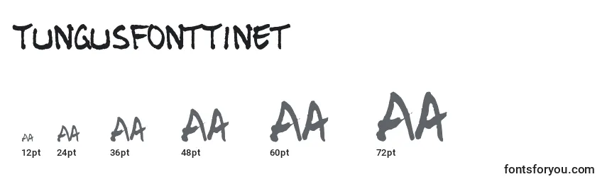 TungusfontTinet Font Sizes