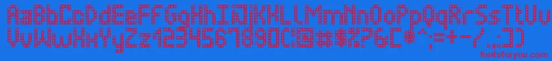 UltraledSt Font – Red Fonts on Blue Background