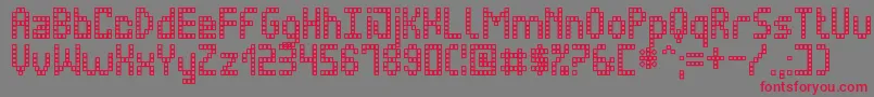 フォントUltraledSt – 赤い文字の灰色の背景