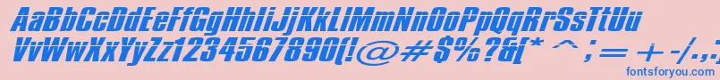 Impossible500 Font – Blue Fonts on Pink Background