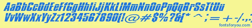 Impossible500 Font – Blue Fonts on Yellow Background