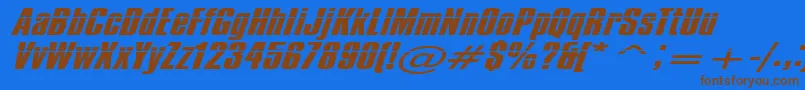 Impossible500 Font – Brown Fonts on Blue Background