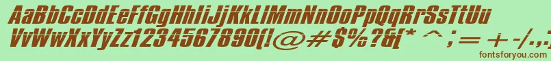 Impossible500 Font – Brown Fonts on Green Background