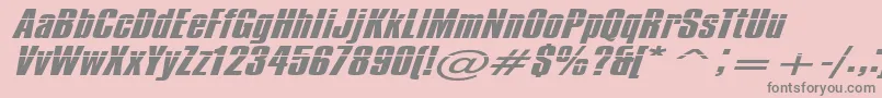 Impossible500-fontti – harmaat kirjasimet vaaleanpunaisella taustalla