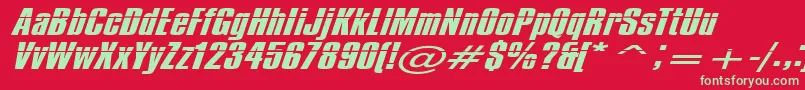 Impossible500 Font – Green Fonts on Red Background