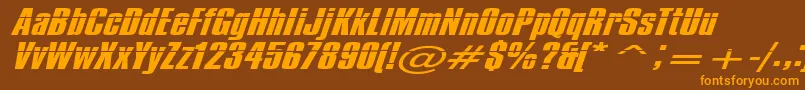 Czcionka Impossible500 – pomarańczowe czcionki na brązowym tle