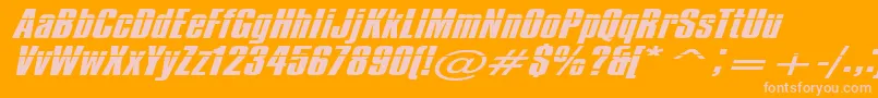 Impossible500 Font – Pink Fonts on Orange Background