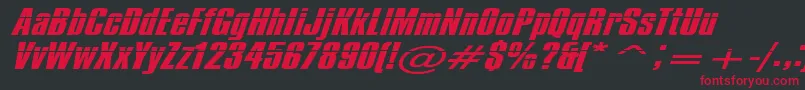 Impossible500-fontti – punaiset fontit mustalla taustalla