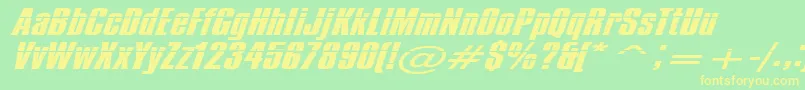 Impossible500 Font – Yellow Fonts on Green Background