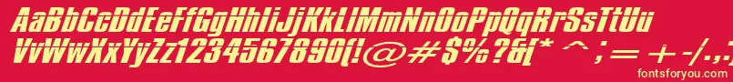 Impossible500 Font – Yellow Fonts on Red Background