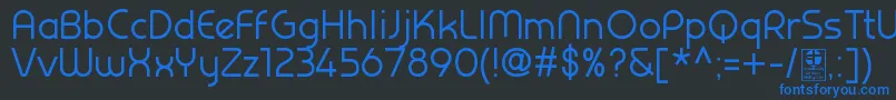 PrestijRegularDemo Font – Blue Fonts on Black Background