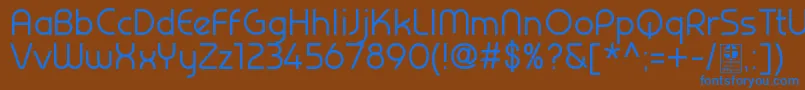 PrestijRegularDemo Font – Blue Fonts on Brown Background