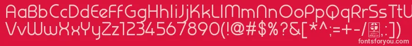 PrestijRegularDemo-Schriftart – Rosa Schriften auf rotem Hintergrund