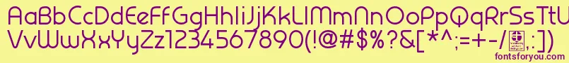 PrestijRegularDemo Font – Purple Fonts on Yellow Background