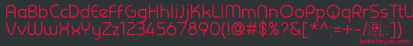 フォントPrestijRegularDemo – 黒い背景に赤い文字