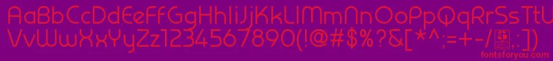 PrestijRegularDemo Font – Red Fonts on Purple Background