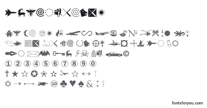 Czcionka Swansymbolc – alfabet, cyfry, specjalne znaki