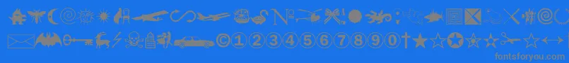 Swansymbolc Font – Gray Fonts on Blue Background