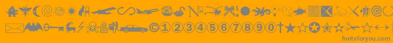 Swansymbolc-Schriftart – Graue Schriften auf orangefarbenem Hintergrund