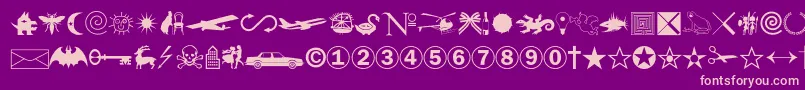 Police Swansymbolc – polices roses sur fond violet