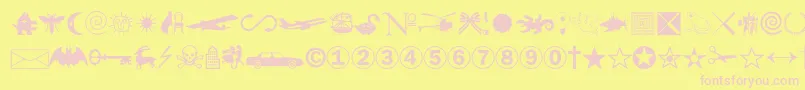 Swansymbolc Font – Pink Fonts on Yellow Background