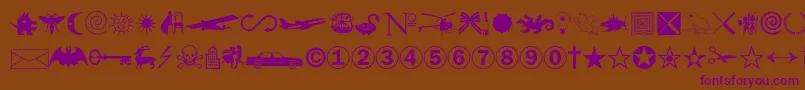 Swansymbolc Font – Purple Fonts on Brown Background