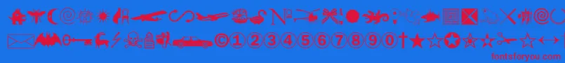 Swansymbolc Font – Red Fonts on Blue Background