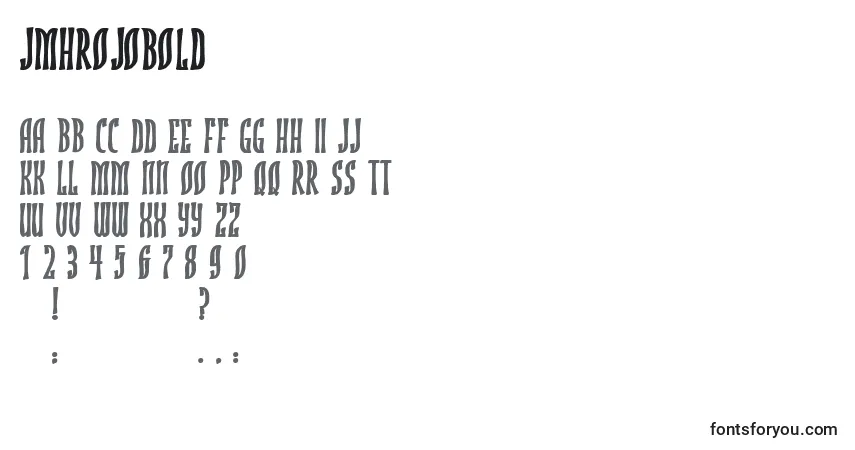 Schriftart JmhRojoBold – Alphabet, Zahlen, spezielle Symbole