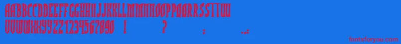 JmhRojoBold Font – Red Fonts on Blue Background