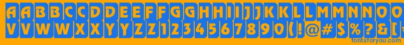 ARewinderttl3Dtumba Font – Blue Fonts on Orange Background