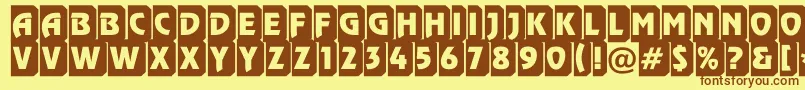 ARewinderttl3Dtumba Font – Brown Fonts on Yellow Background