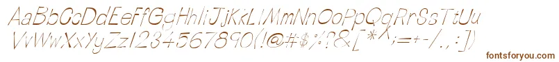 LinotypetapesideLightoblique-fontti – ruskeat fontit valkoisella taustalla