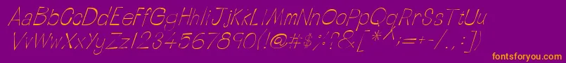 LinotypetapesideLightoblique Font – Orange Fonts on Purple Background