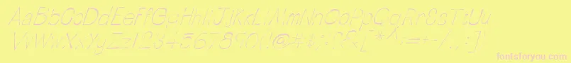 Шрифт LinotypetapesideLightoblique – розовые шрифты на жёлтом фоне