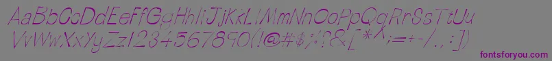 フォントLinotypetapesideLightoblique – 紫色のフォント、灰色の背景