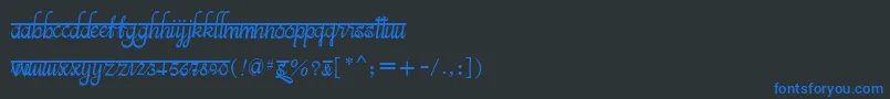 Шрифт BitsindiancalligraRegular – синие шрифты на чёрном фоне