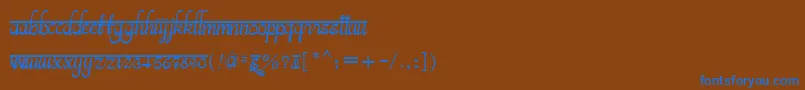 Czcionka BitsindiancalligraRegular – niebieskie czcionki na brązowym tle