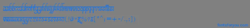フォントBitsindiancalligraRegular – 灰色の背景に青い文字