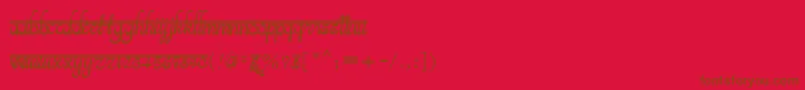 BitsindiancalligraRegular-Schriftart – Braune Schriften auf rotem Hintergrund