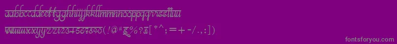 Czcionka BitsindiancalligraRegular – szare czcionki na fioletowym tle