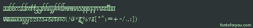 フォントBitsindiancalligraRegular – 黒い背景に緑の文字
