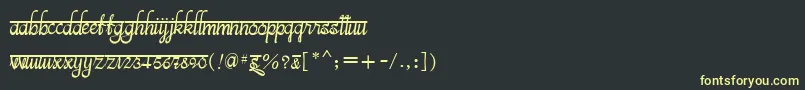 Fonte BitsindiancalligraRegular – fontes amarelas em um fundo preto