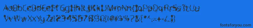 フォントPurpleburple – 黒い文字の青い背景