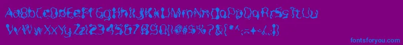 Purpleburple-Schriftart – Blaue Schriften auf violettem Hintergrund